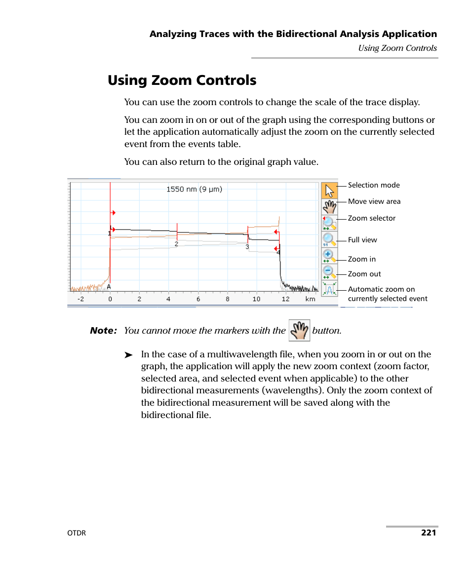 Using zoom controls | EXFO FTB-7000 OTDR for FTB-200 v2 User Manual | Page 235 / 339