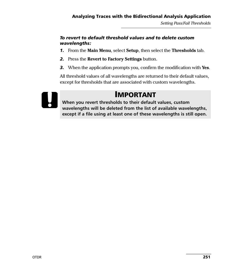 Mportant | EXFO FTB-7000 OTDR for FTB-200 v2 User Manual | Page 265 / 339