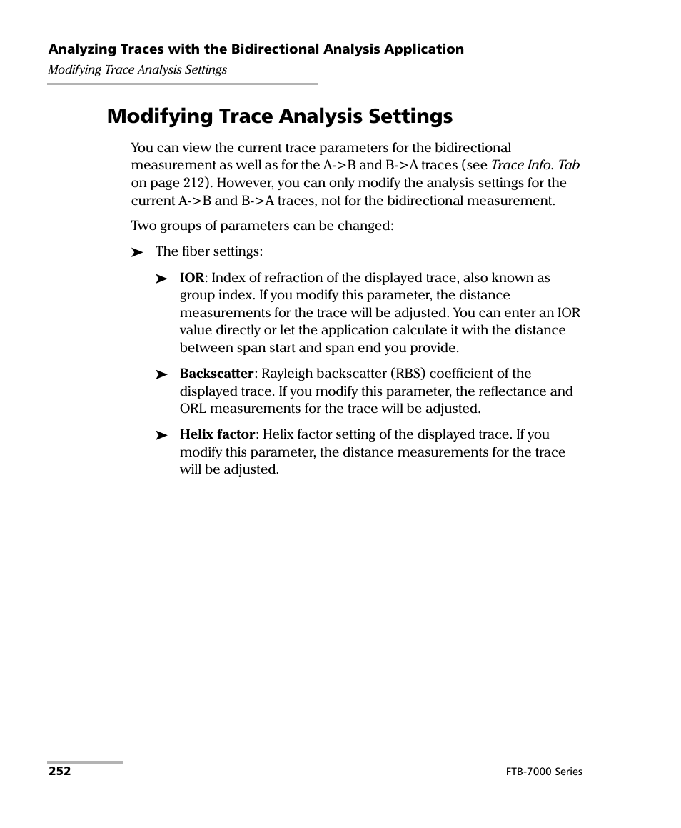 Modifying trace analysis settings | EXFO FTB-7000 OTDR for FTB-200 v2 User Manual | Page 266 / 339