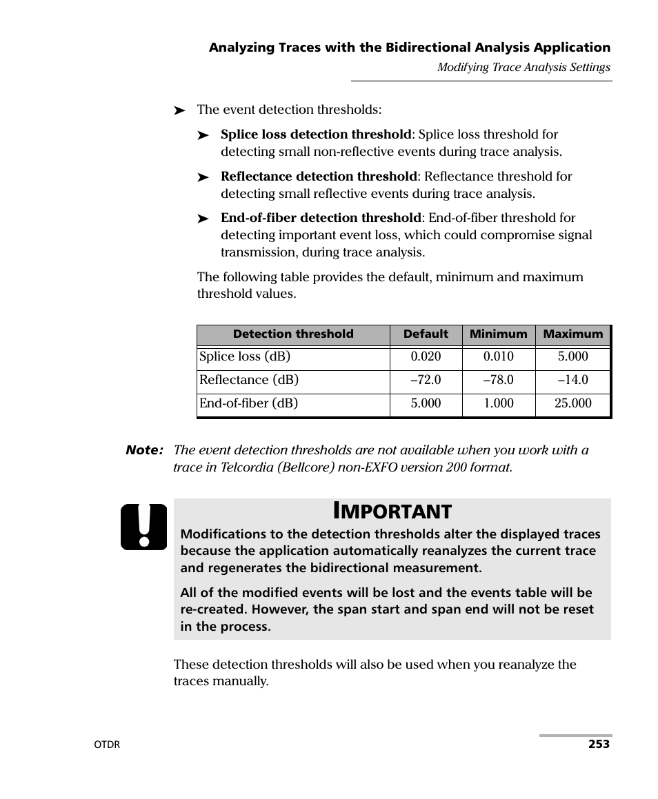 Mportant | EXFO FTB-7000 OTDR for FTB-200 v2 User Manual | Page 267 / 339