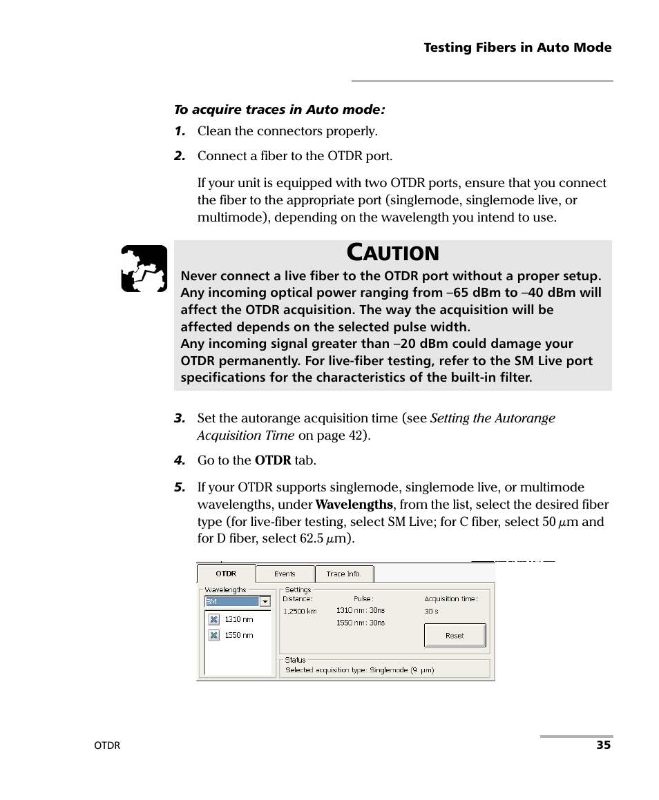 Aution | EXFO FTB-7000 OTDR for FTB-200 v2 User Manual | Page 49 / 339