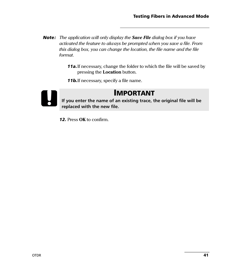 Mportant | EXFO FTB-7000 OTDR for FTB-200 v2 User Manual | Page 55 / 339