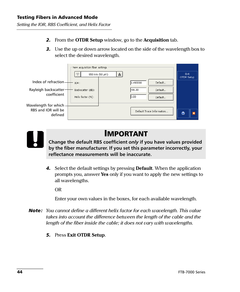 Mportant | EXFO FTB-7000 OTDR for FTB-200 v2 User Manual | Page 58 / 339