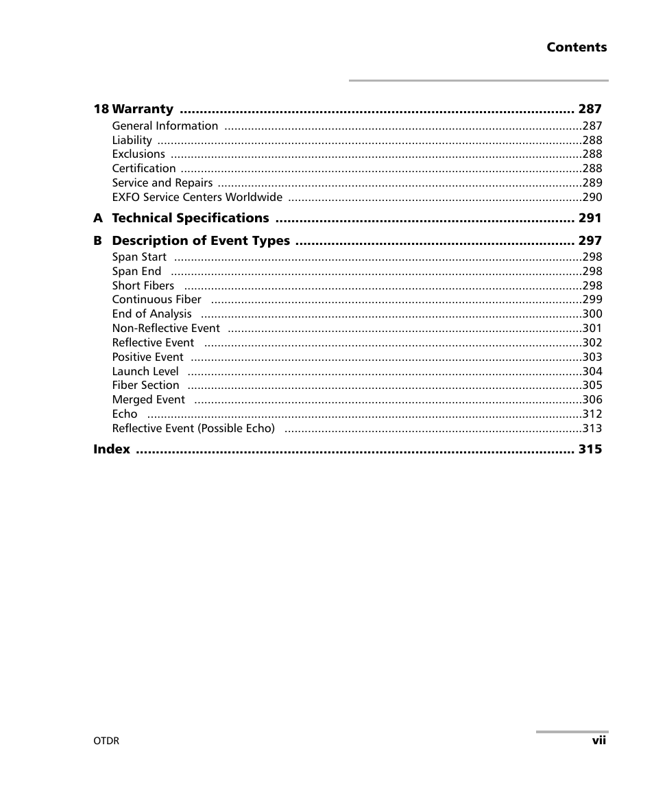 EXFO FTB-7000 OTDR for FTB-200 v2 User Manual | Page 7 / 339