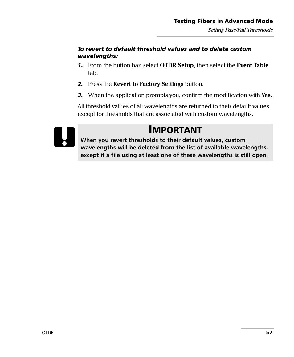 Mportant | EXFO FTB-7000 OTDR for FTB-200 v2 User Manual | Page 71 / 339