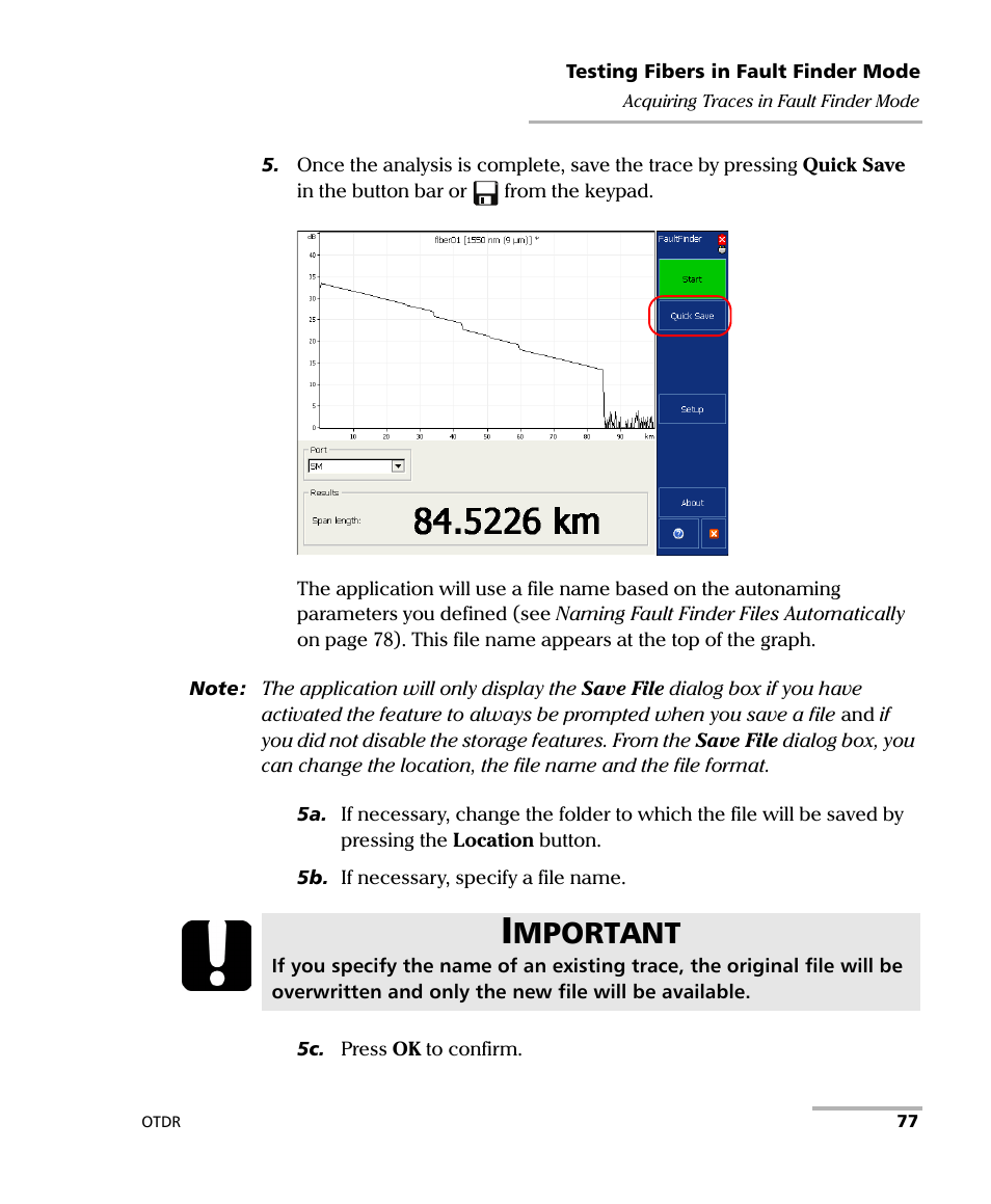 Mportant | EXFO FTB-7000 OTDR for FTB-200 v2 User Manual | Page 91 / 339