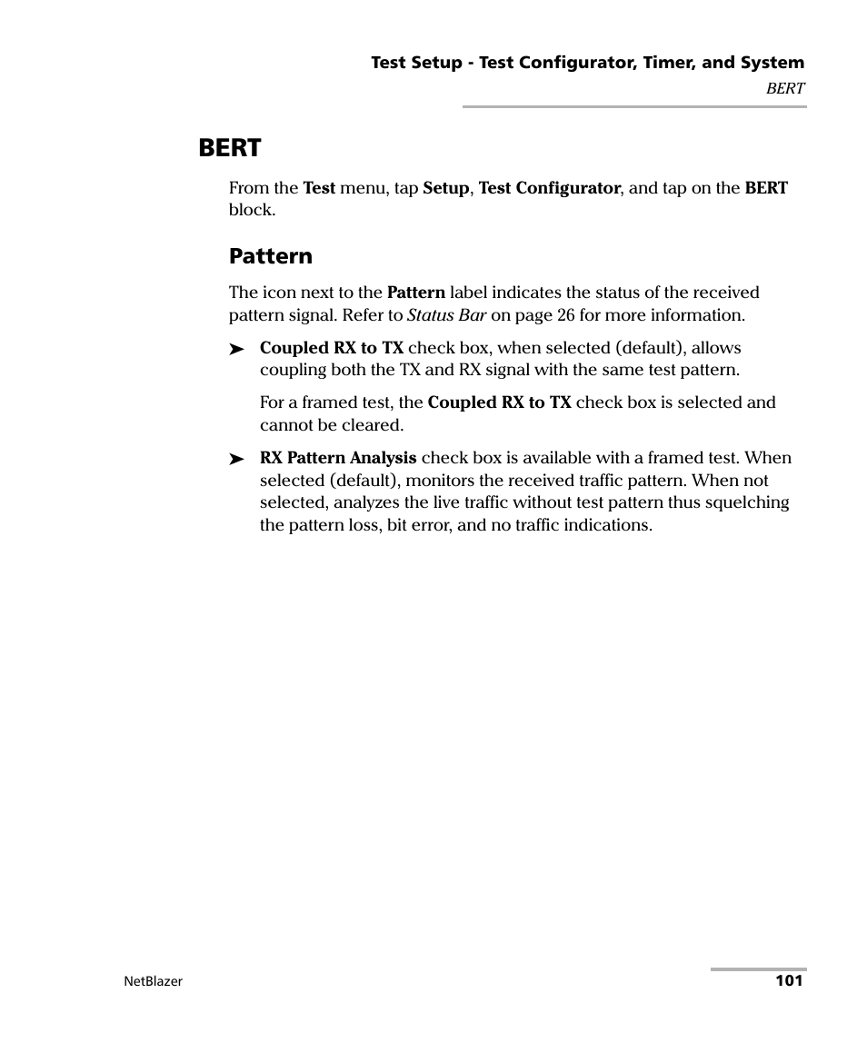 Bert, Pattern | EXFO FTB-800 Series for FTB-1 User Manual | Page 111 / 621