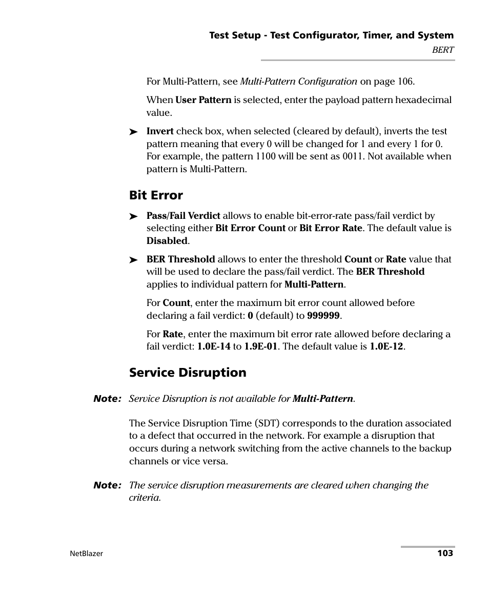 Bit error, Service disruption | EXFO FTB-800 Series for FTB-1 User Manual | Page 113 / 621