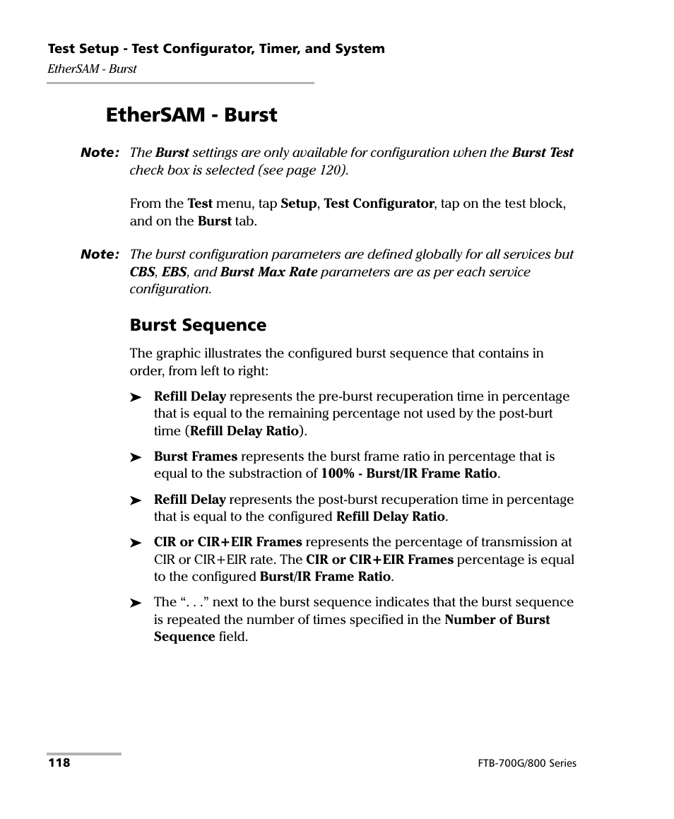 Ethersam - burst, Burst sequence | EXFO FTB-800 Series for FTB-1 User Manual | Page 128 / 621