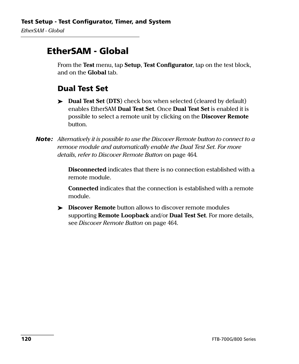 Ethersam - global, Dual test set | EXFO FTB-800 Series for FTB-1 User Manual | Page 130 / 621