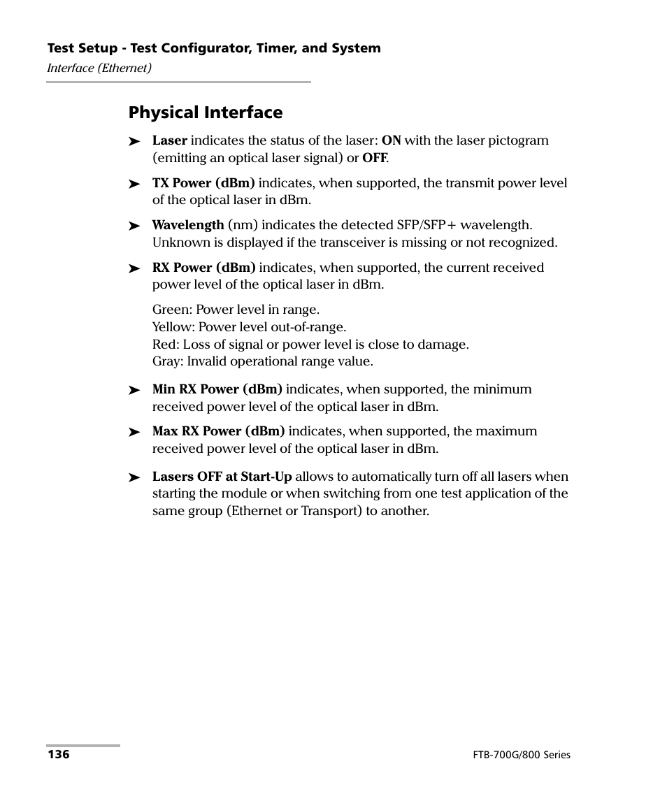 Physical interface | EXFO FTB-800 Series for FTB-1 User Manual | Page 146 / 621