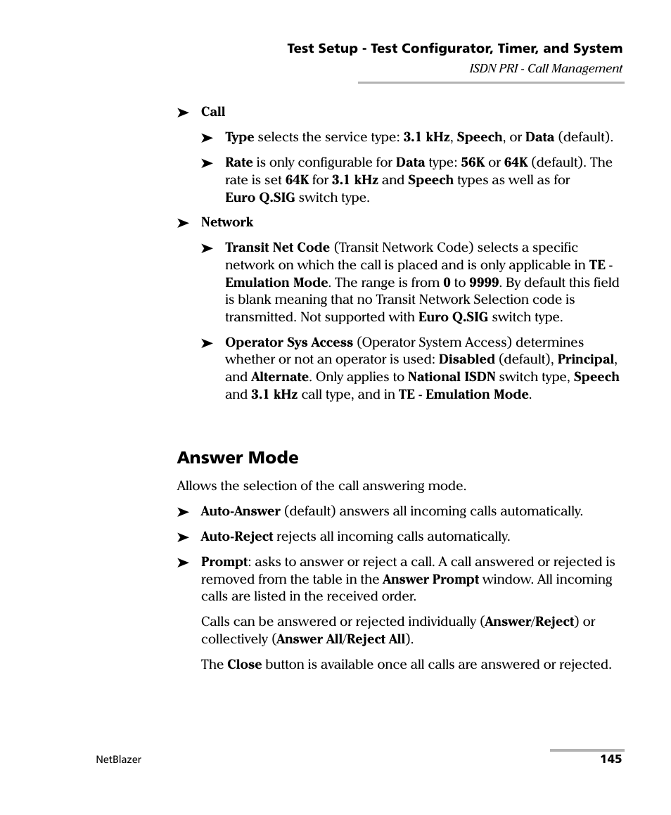 Answer mode | EXFO FTB-800 Series for FTB-1 User Manual | Page 155 / 621