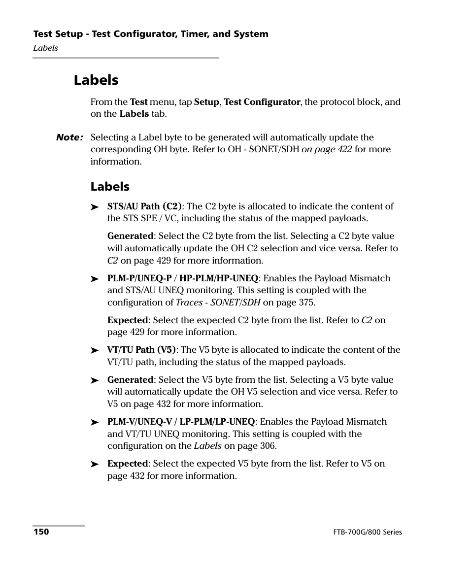 Labels | EXFO FTB-800 Series for FTB-1 User Manual | Page 160 / 621