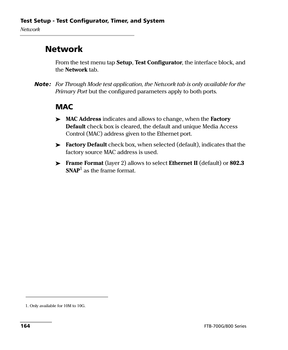 Network | EXFO FTB-800 Series for FTB-1 User Manual | Page 174 / 621