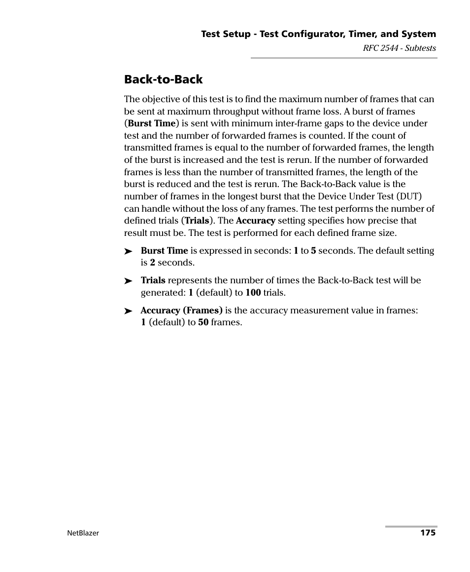 Back-to-back | EXFO FTB-800 Series for FTB-1 User Manual | Page 185 / 621