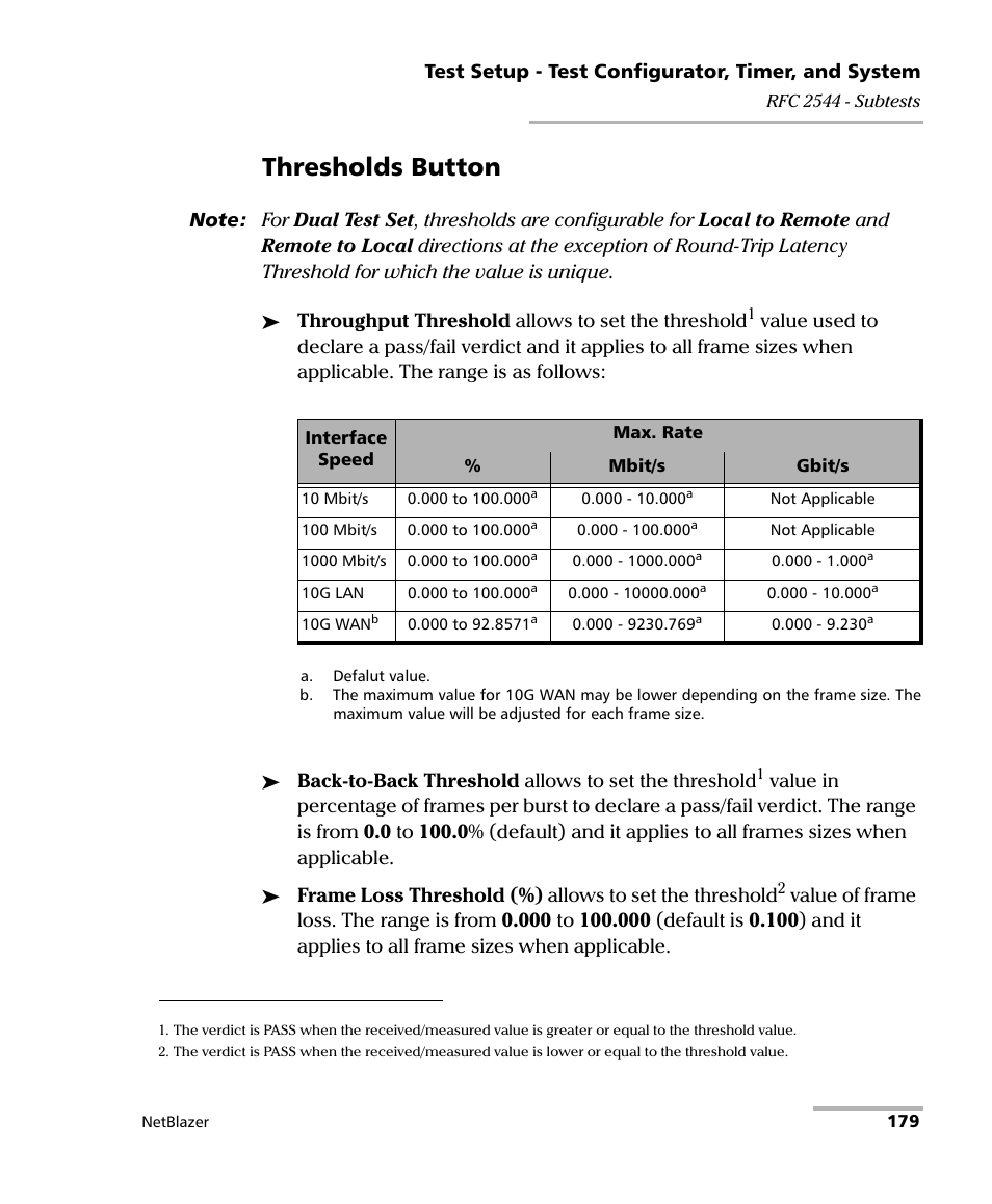 Thresholds button | EXFO FTB-800 Series for FTB-1 User Manual | Page 189 / 621