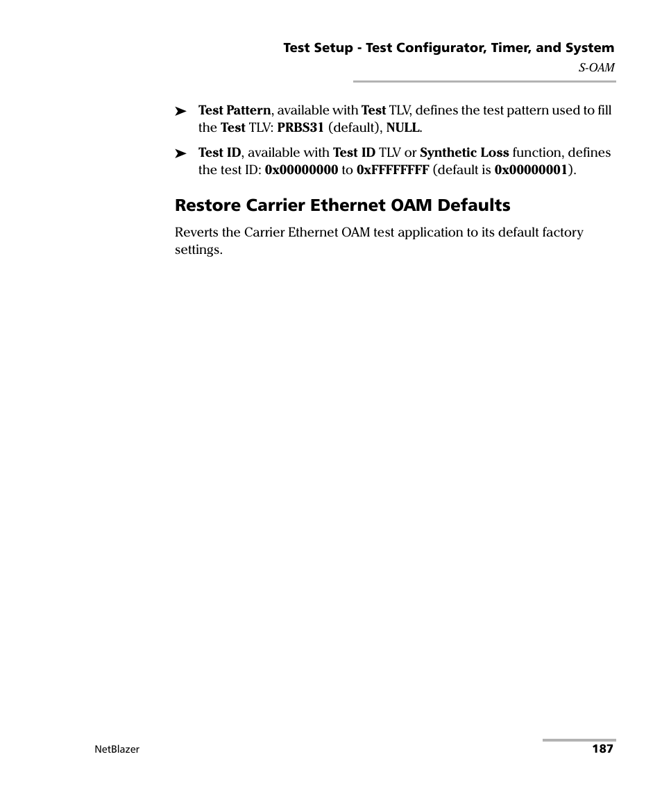 Restore carrier ethernet oam defaults | EXFO FTB-800 Series for FTB-1 User Manual | Page 197 / 621