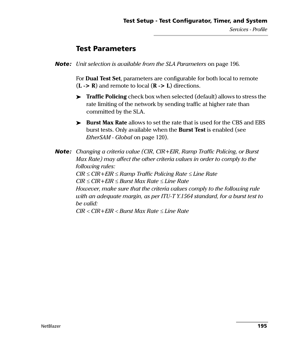 Test parameters | EXFO FTB-800 Series for FTB-1 User Manual | Page 205 / 621