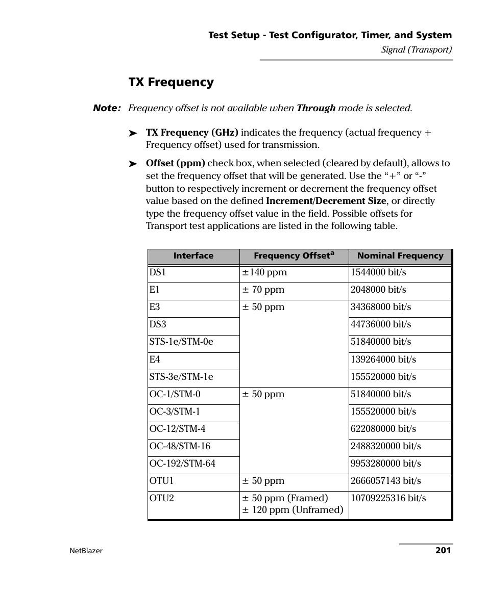 Tx frequency | EXFO FTB-800 Series for FTB-1 User Manual | Page 211 / 621