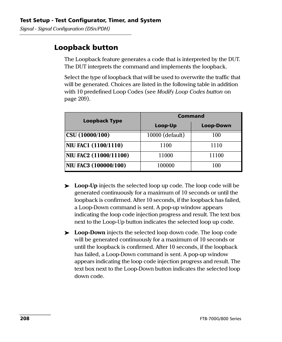 Loopback button | EXFO FTB-800 Series for FTB-1 User Manual | Page 218 / 621