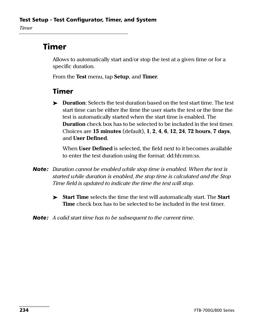Timer, Ge 234 | EXFO FTB-800 Series for FTB-1 User Manual | Page 244 / 621