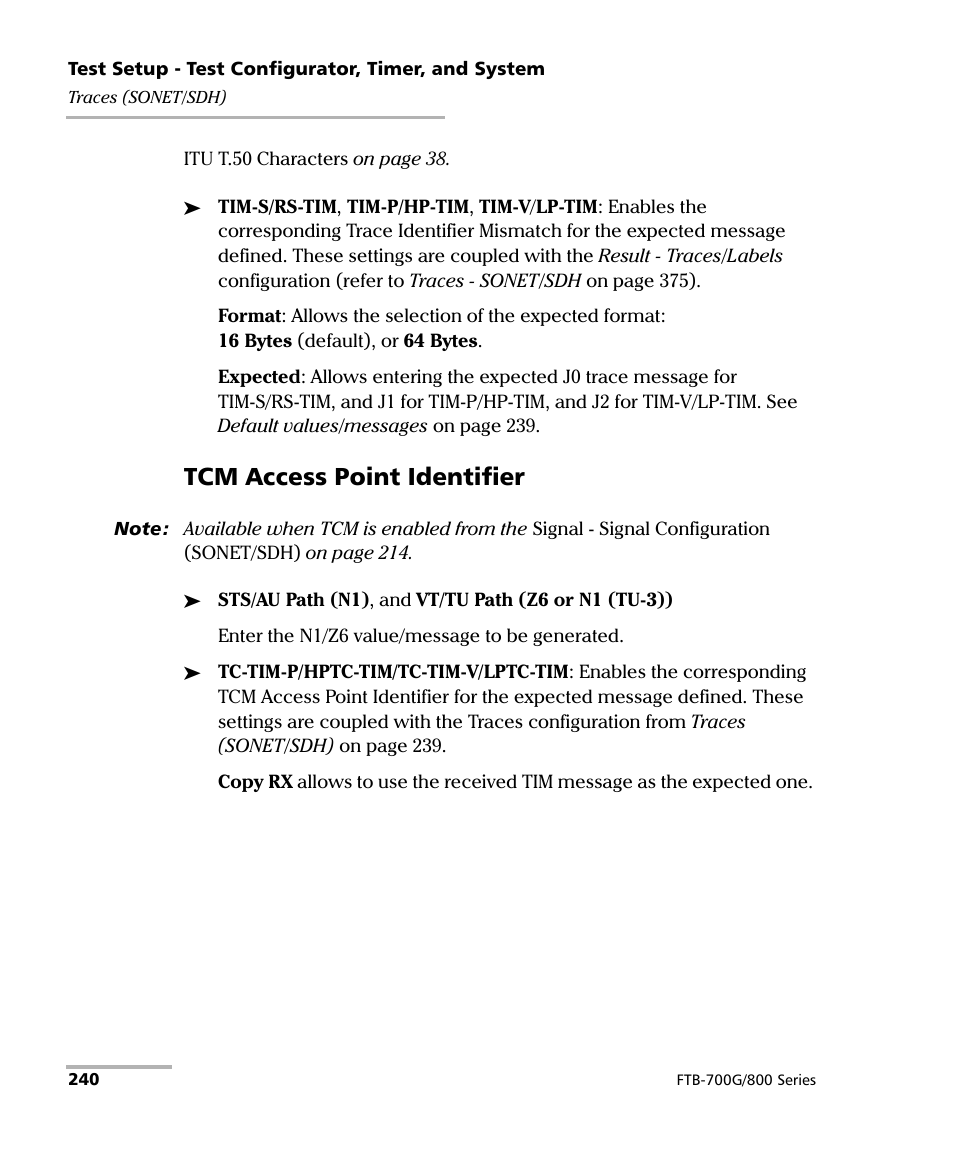 Tcm access point identifier | EXFO FTB-800 Series for FTB-1 User Manual | Page 250 / 621