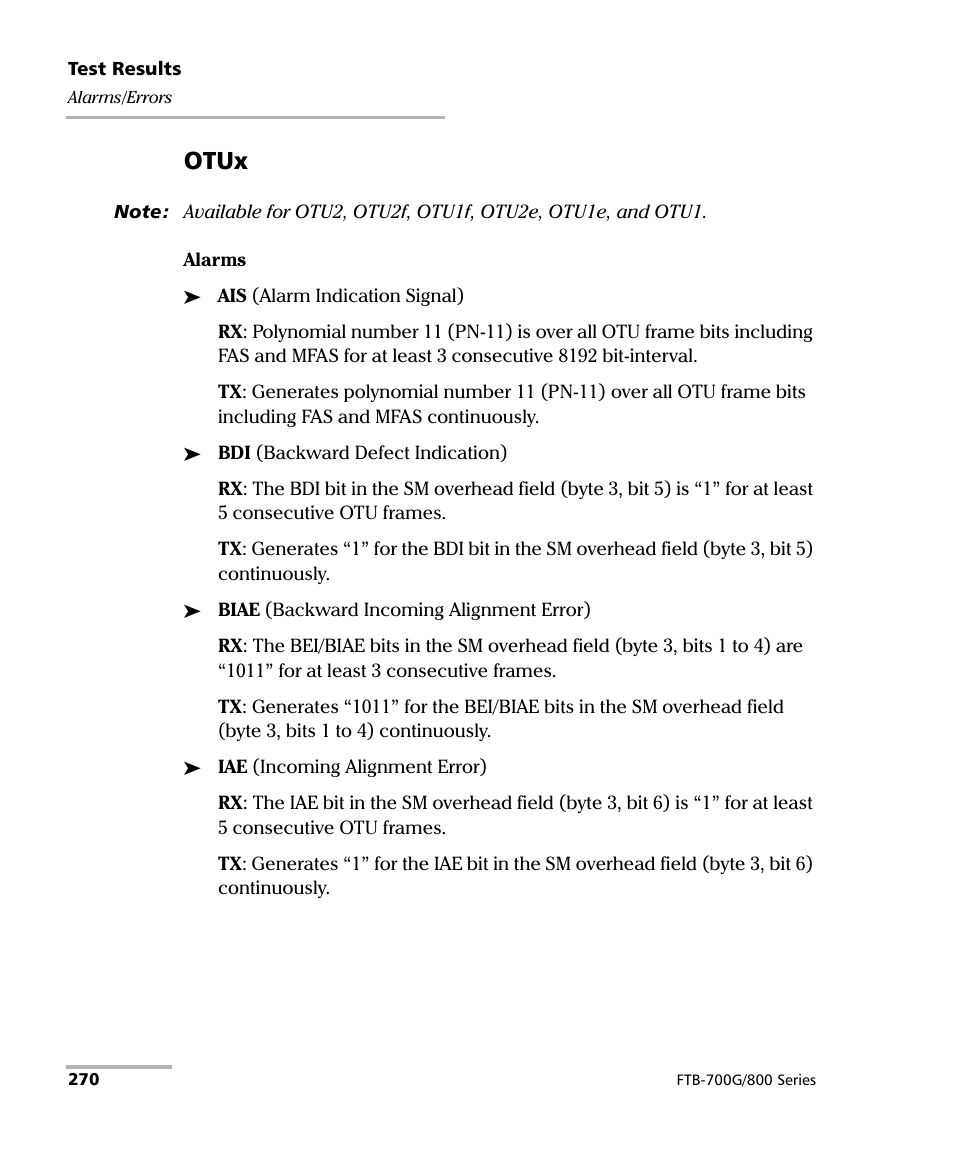 Otux | EXFO FTB-800 Series for FTB-1 User Manual | Page 280 / 621