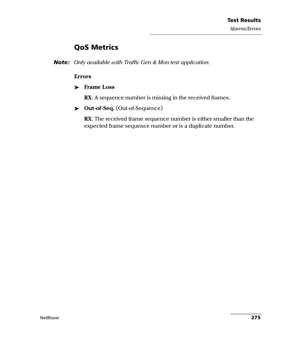 Qos metrics | EXFO FTB-800 Series for FTB-1 User Manual | Page 285 / 621