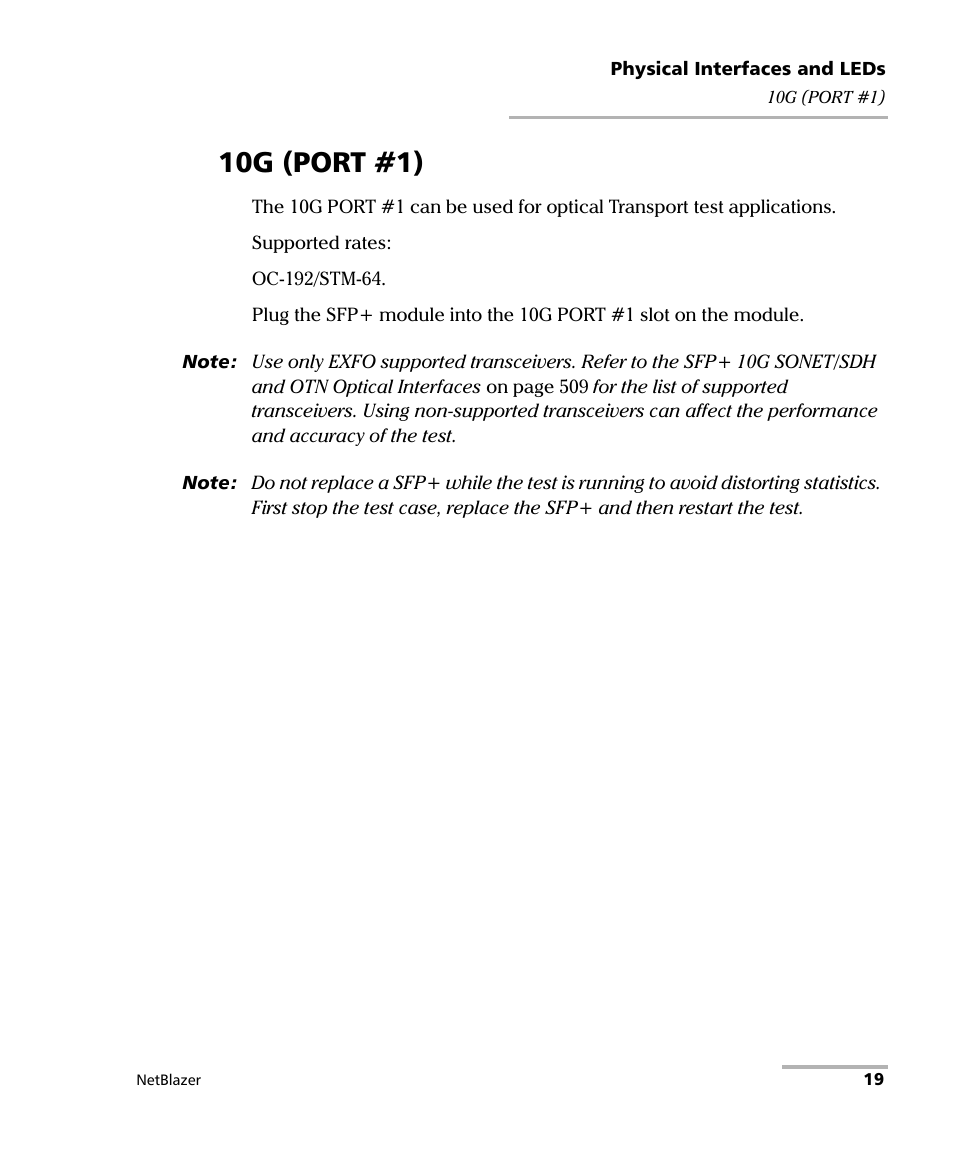 10g (port #1) | EXFO FTB-800 Series for FTB-1 User Manual | Page 29 / 621