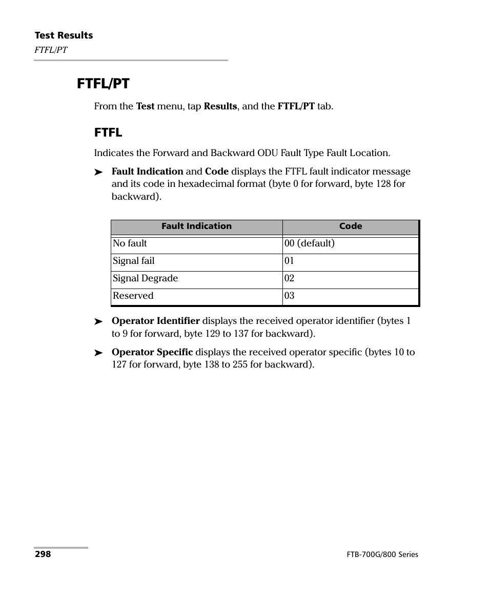 Ftfl/pt, Ftfl | EXFO FTB-800 Series for FTB-1 User Manual | Page 308 / 621