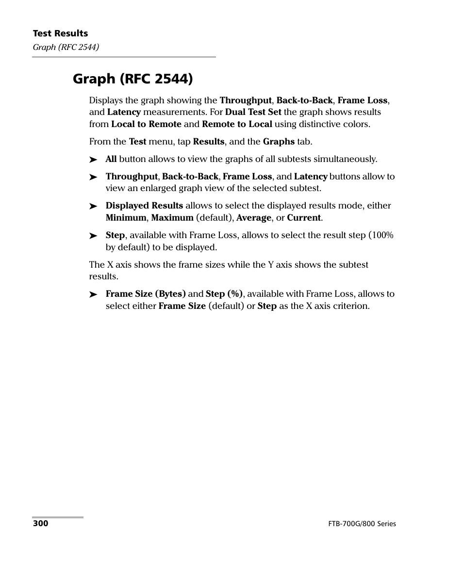 Graph (rfc 2544) | EXFO FTB-800 Series for FTB-1 User Manual | Page 310 / 621