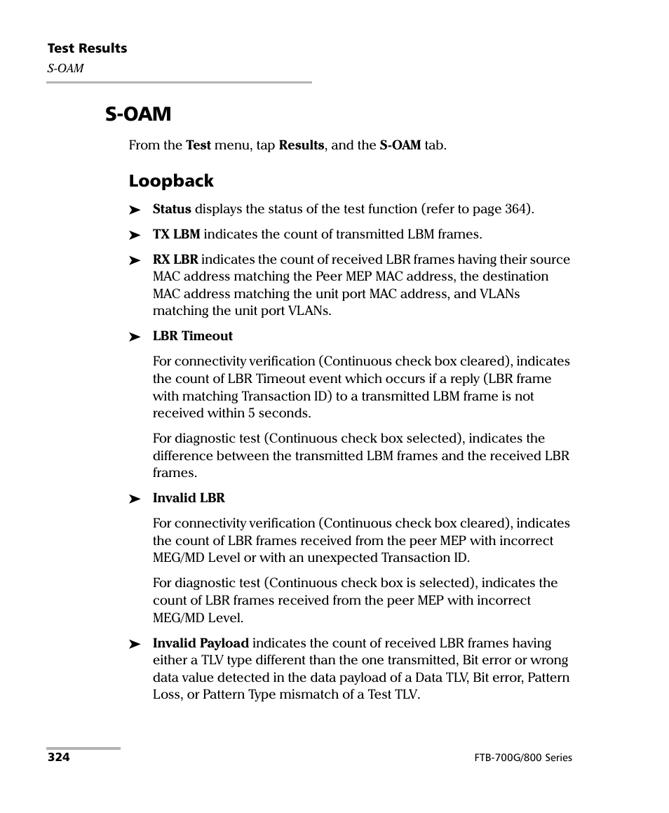 S-oam, Loopback | EXFO FTB-800 Series for FTB-1 User Manual | Page 334 / 621