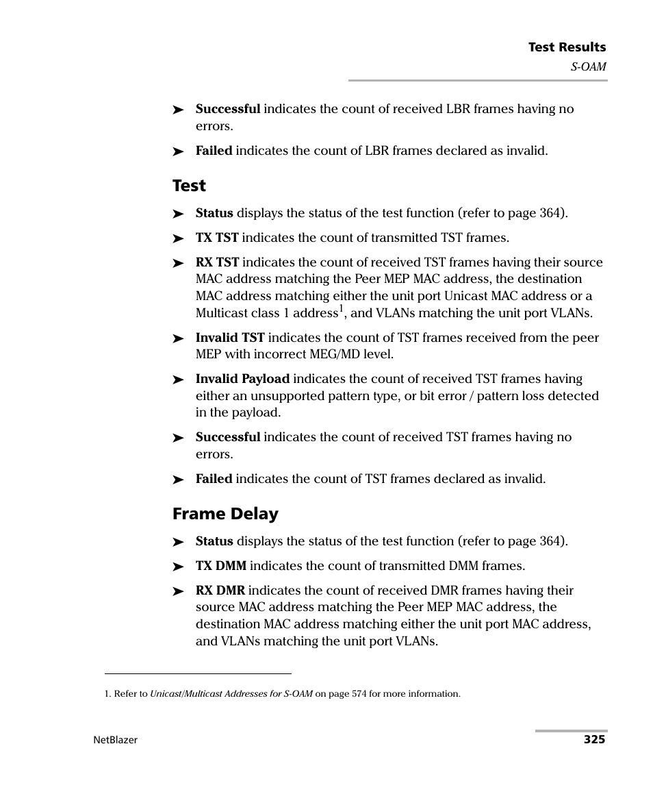 Test, Frame delay | EXFO FTB-800 Series for FTB-1 User Manual | Page 335 / 621