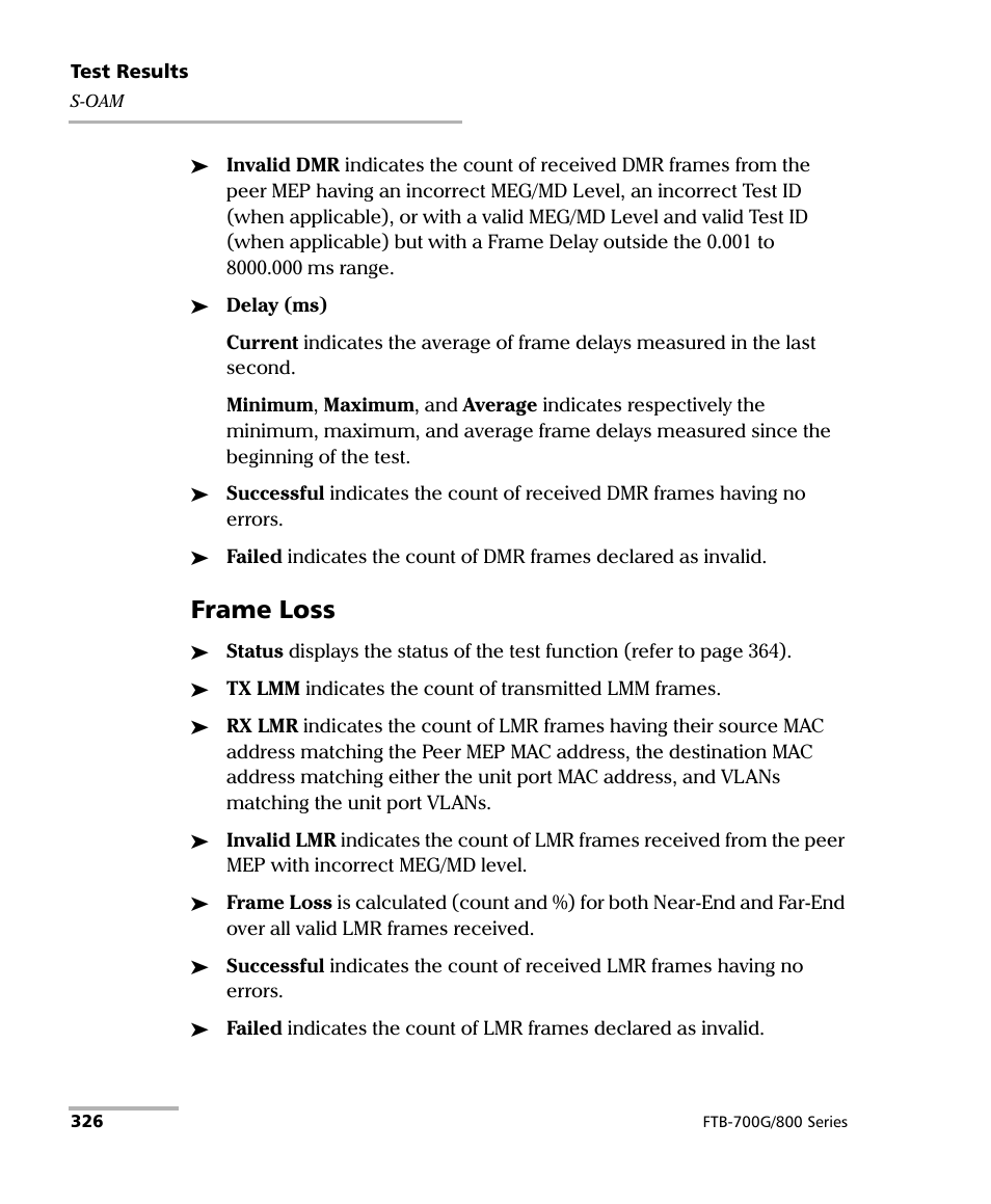 Frame loss | EXFO FTB-800 Series for FTB-1 User Manual | Page 336 / 621