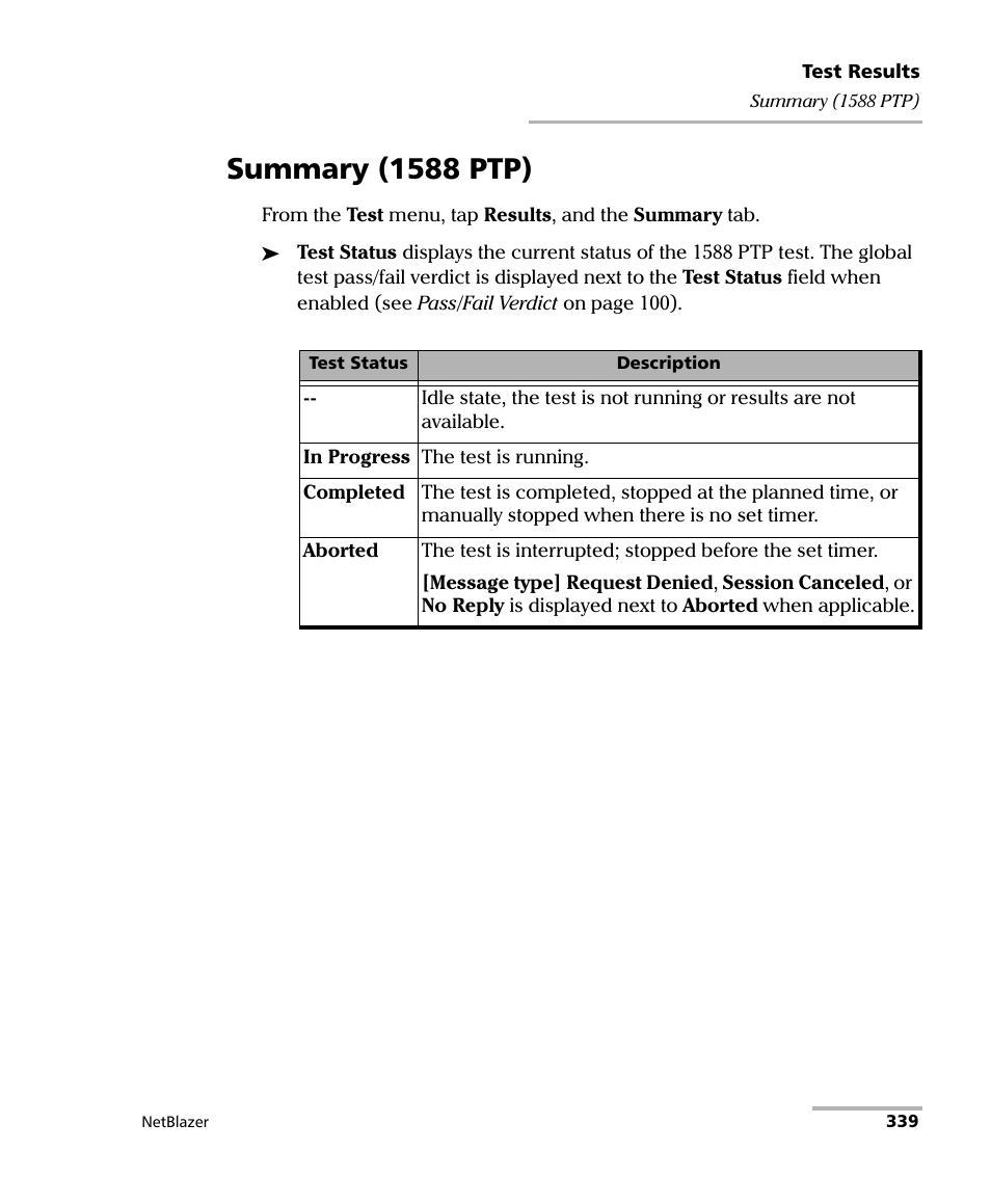 Summary (1588 ptp) | EXFO FTB-800 Series for FTB-1 User Manual | Page 349 / 621