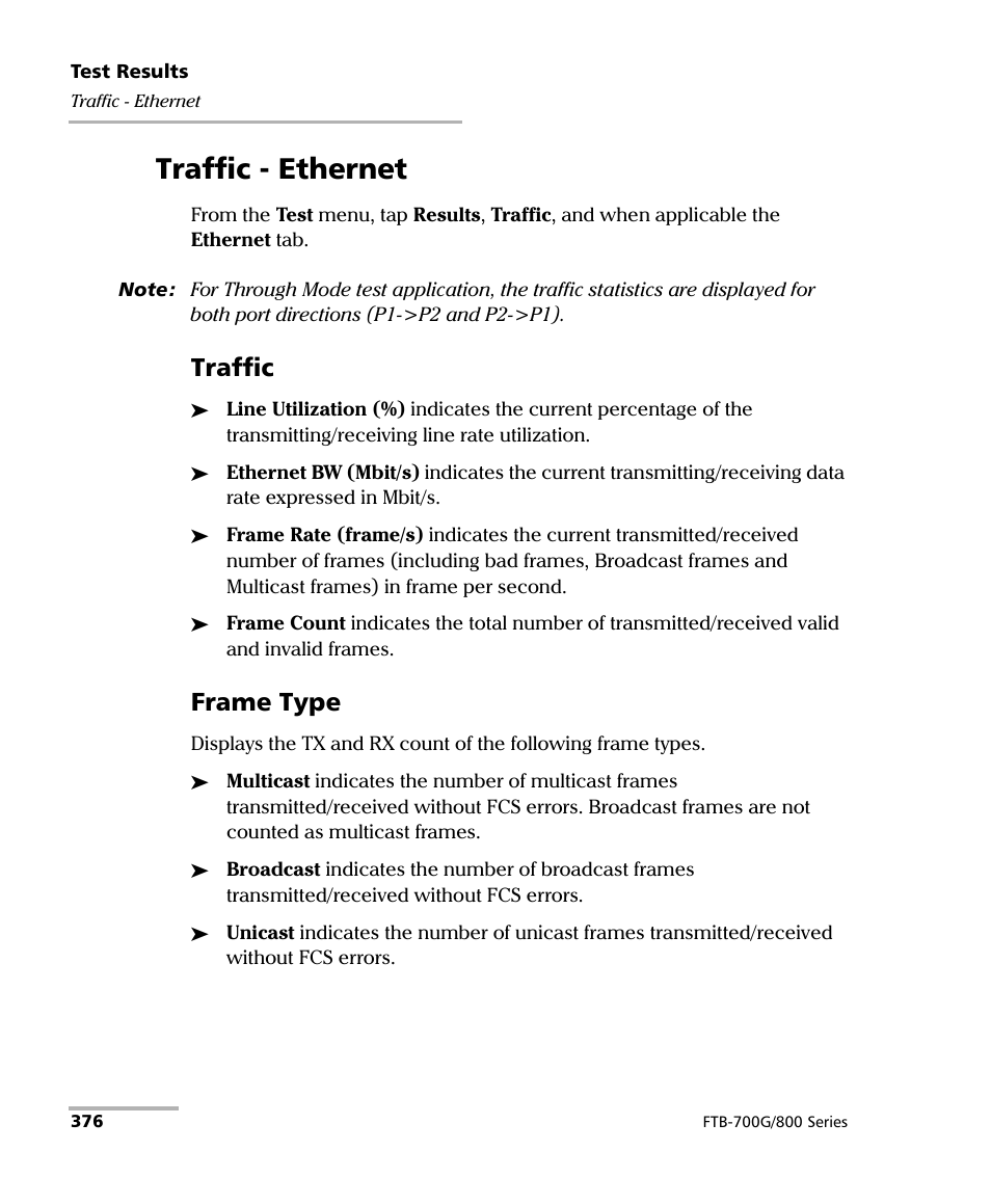 Traffic - ethernet, Traffic, Frame type | EXFO FTB-800 Series for FTB-1 User Manual | Page 386 / 621