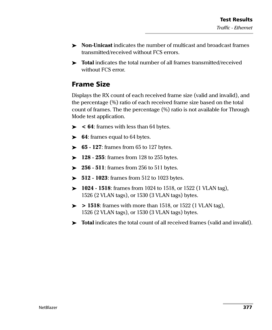 Frame size | EXFO FTB-800 Series for FTB-1 User Manual | Page 387 / 621