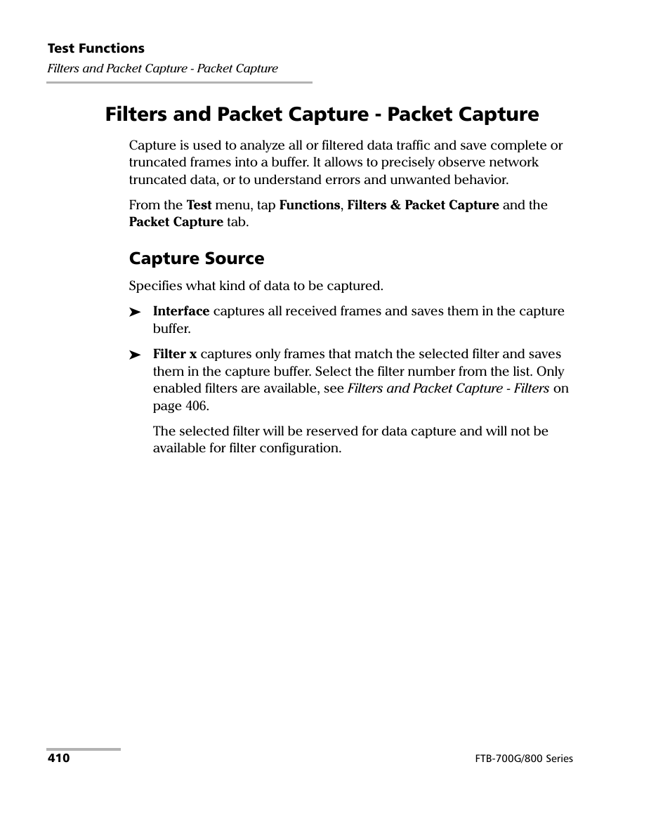 Filters and packet capture - packet capture, Capture source | EXFO FTB-800 Series for FTB-1 User Manual | Page 420 / 621