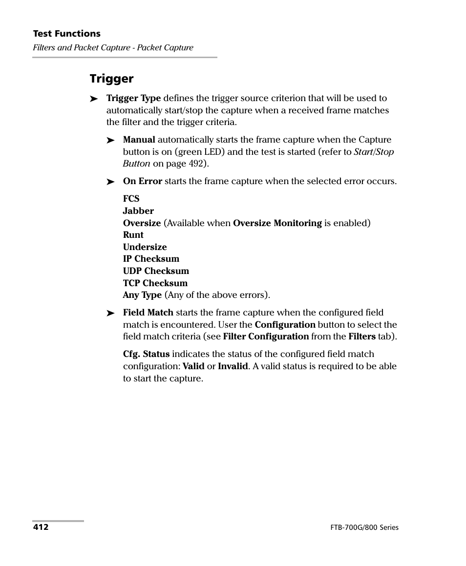 Trigger | EXFO FTB-800 Series for FTB-1 User Manual | Page 422 / 621