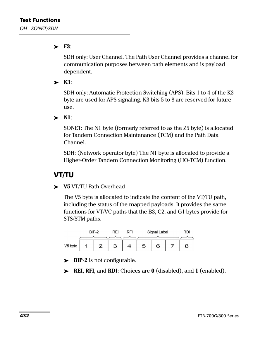 Vt/tu | EXFO FTB-800 Series for FTB-1 User Manual | Page 442 / 621