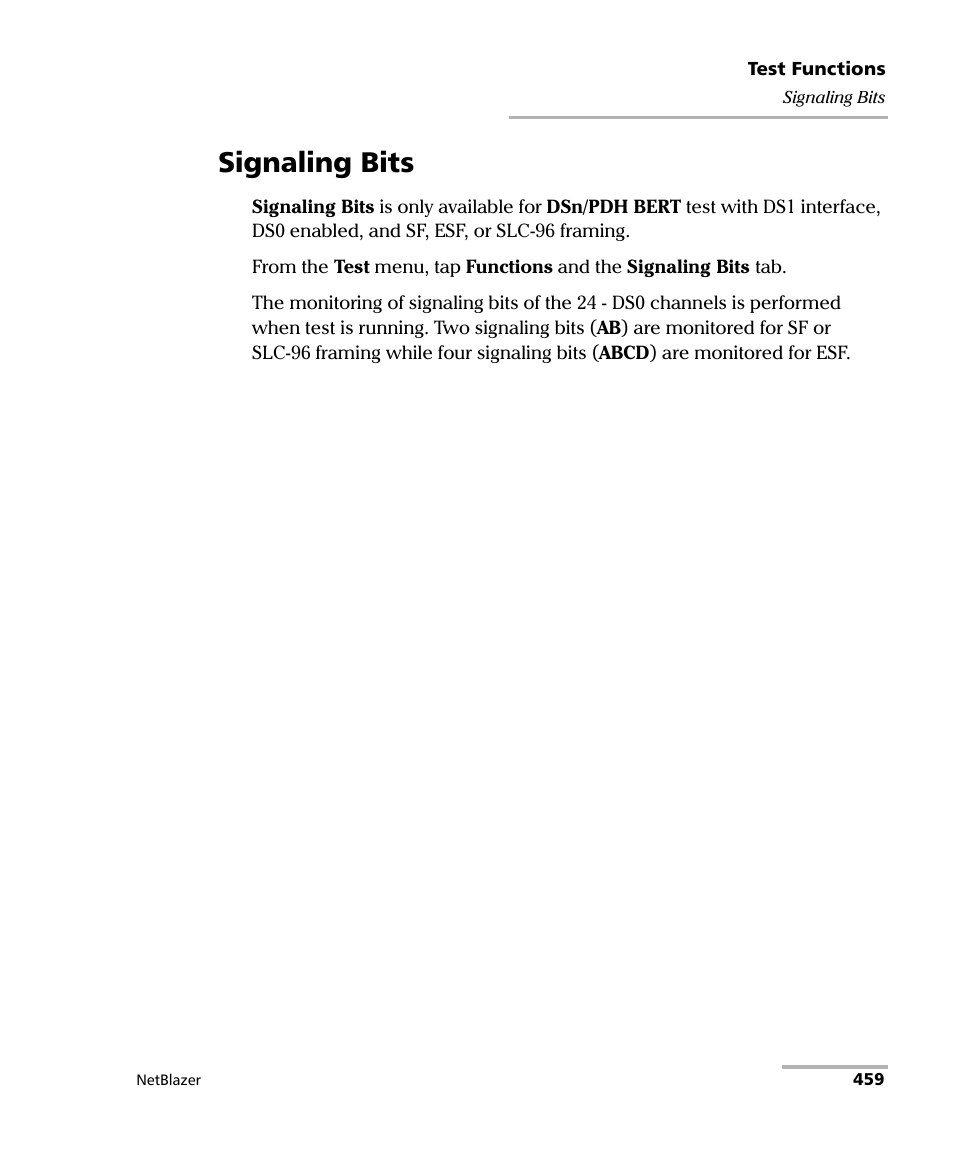 Signaling bits | EXFO FTB-800 Series for FTB-1 User Manual | Page 469 / 621
