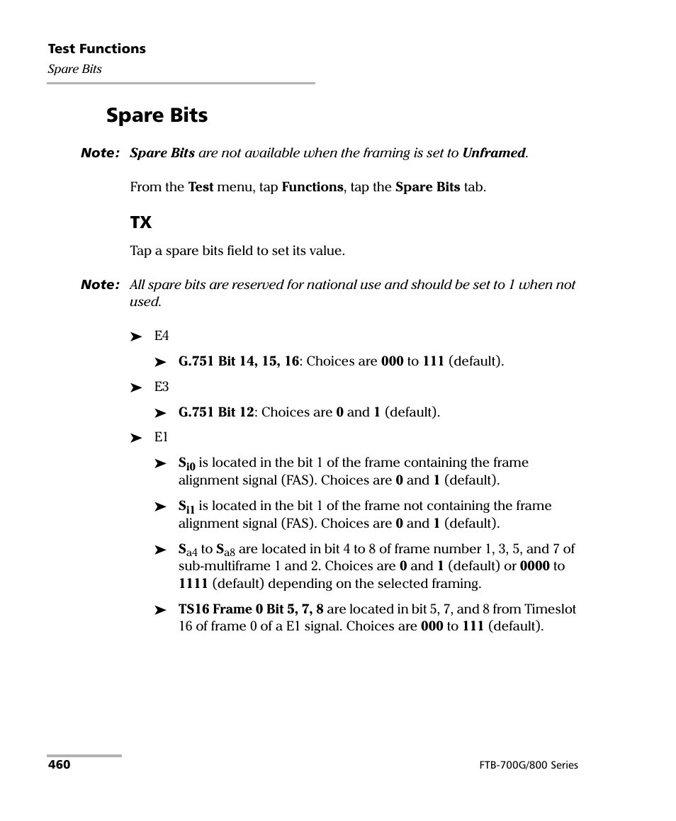 Spare bits | EXFO FTB-800 Series for FTB-1 User Manual | Page 470 / 621
