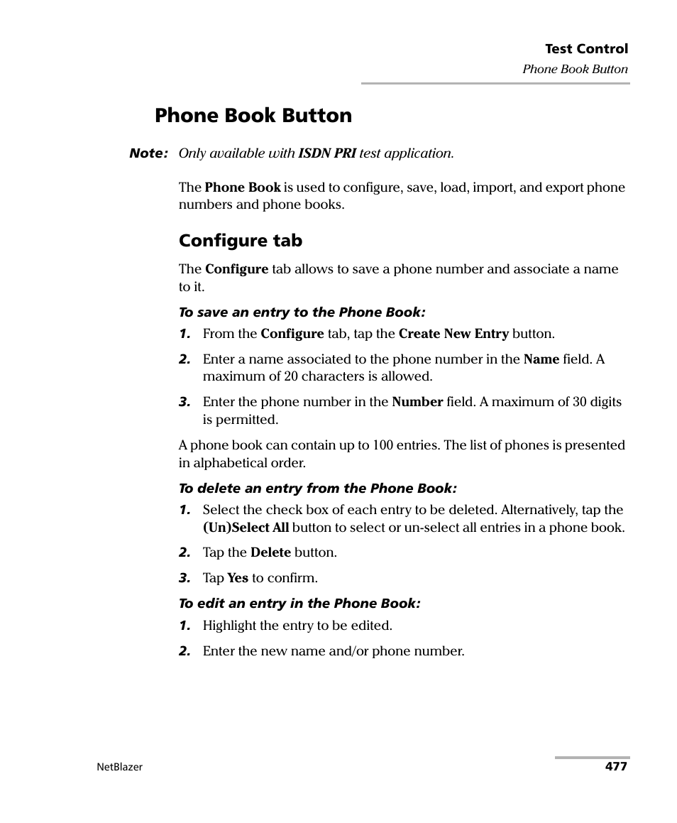 Phone book button, Configure tab | EXFO FTB-800 Series for FTB-1 User Manual | Page 487 / 621