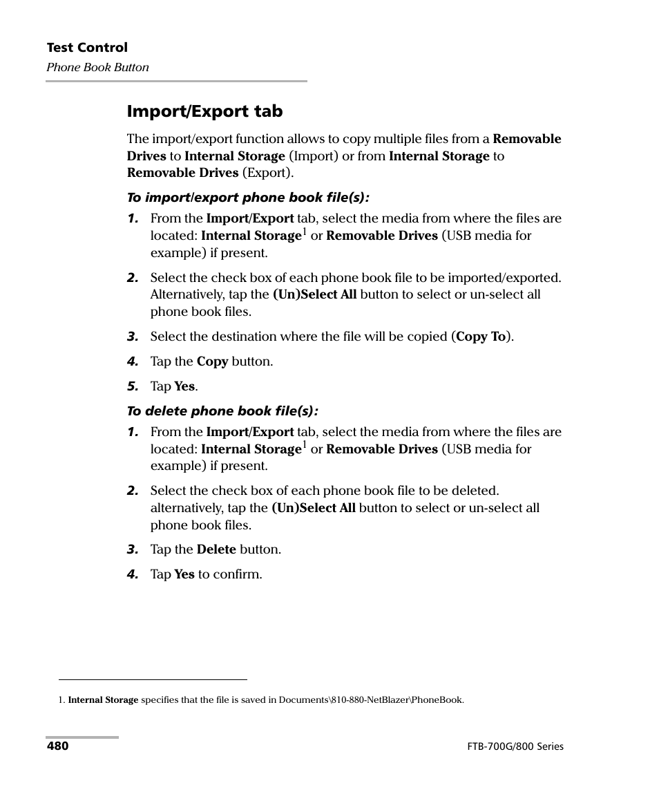 Import/export tab | EXFO FTB-800 Series for FTB-1 User Manual | Page 490 / 621