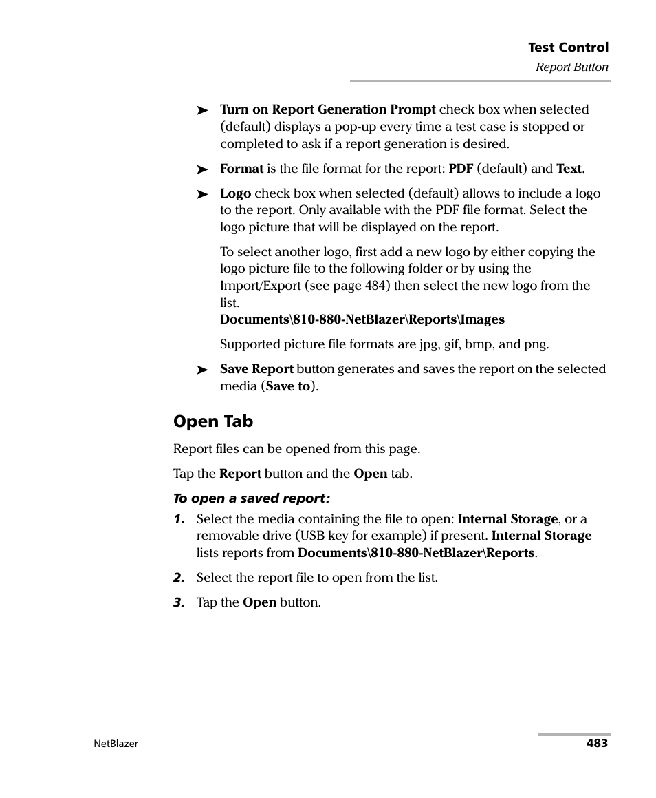 Open tab | EXFO FTB-800 Series for FTB-1 User Manual | Page 493 / 621