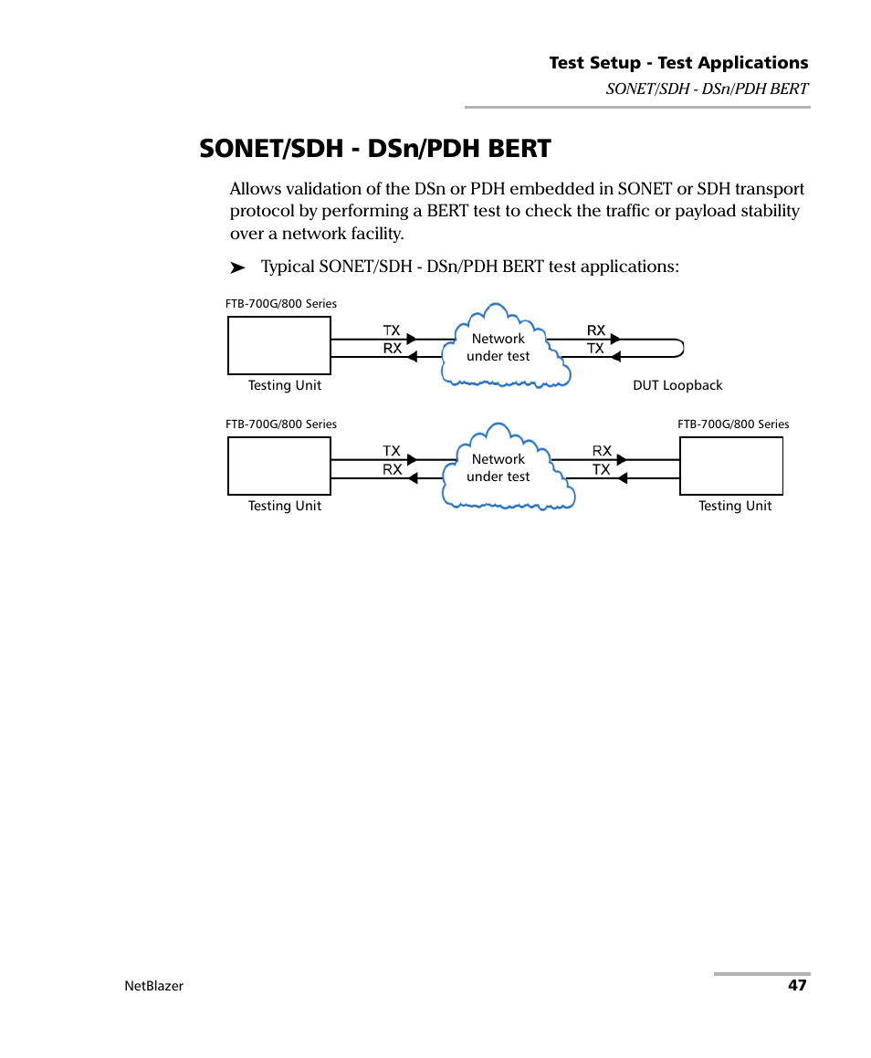 Sonet/sdh - dsn/pdh bert | EXFO FTB-800 Series for FTB-1 User Manual | Page 57 / 621