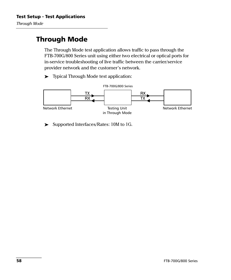 Through mode | EXFO FTB-800 Series for FTB-1 User Manual | Page 68 / 621