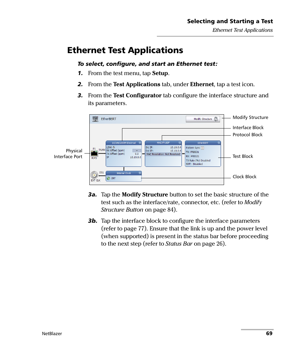 Ethernet test applications | EXFO FTB-800 Series for FTB-1 User Manual | Page 79 / 621