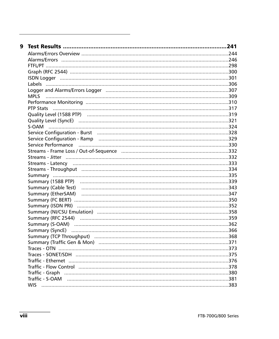 EXFO FTB-800 Series for FTB-1 User Manual | Page 8 / 621