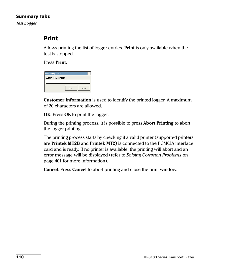 Print | EXFO FTB-8100 Series Transport Blazer for FTB-200 User Manual | Page 122 / 518